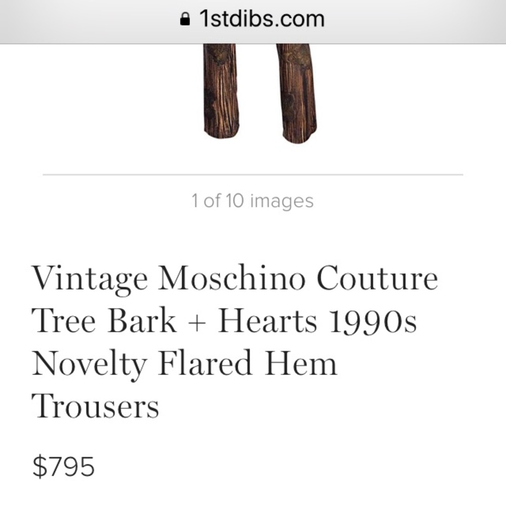 Moschino Couture tree bark & hearts pant!!! 💎 authentic designer vintage - Picture 8 of 8